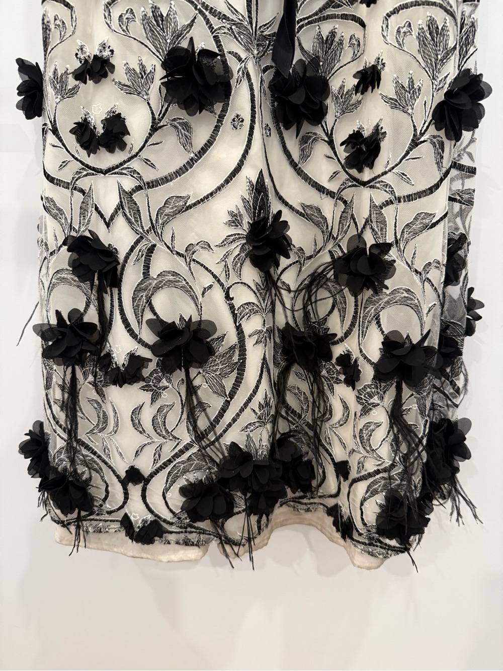 Marchesa Notte Black & White Floral Embroidered Maxi Dress - Picture 3 of 8